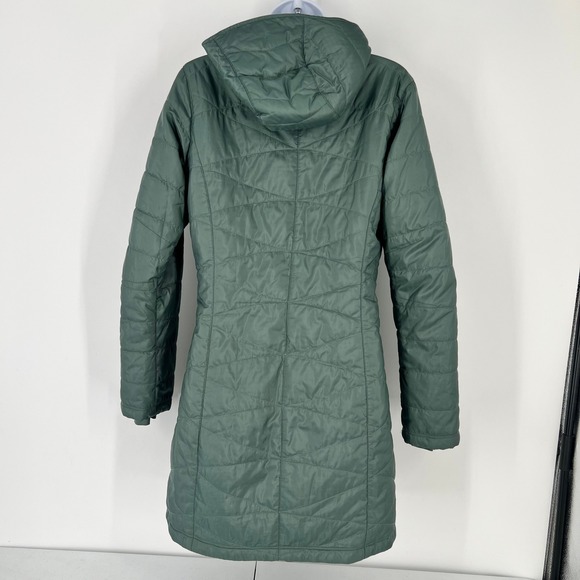 Columbia Omni-Heat Women Size Small Green Mighty Lite Hooded Puffer Jacket - Picture 8 of 11